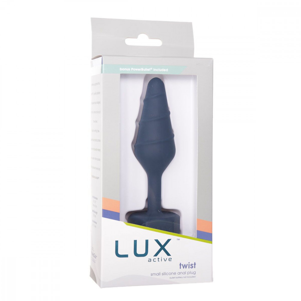 Анальні іграшки без вібрації - Анальна пробка Lux Active Twist Plug Small Blue 6