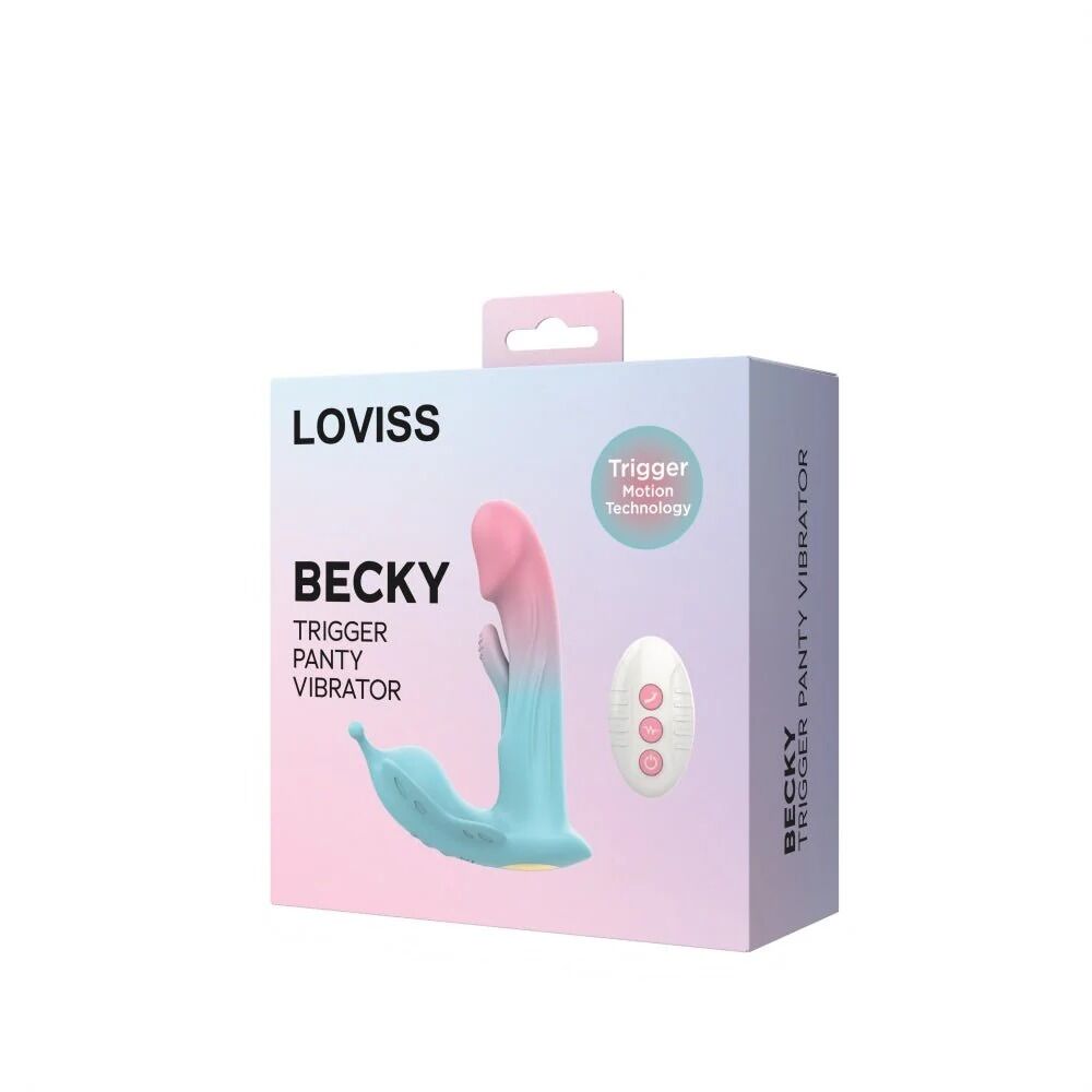 Вібропулі та міні-вібратори - Вібратор Loviss Becky Trigger Panty Vibrator, носимий, вібрація + манливий рух, пульт ДК 4