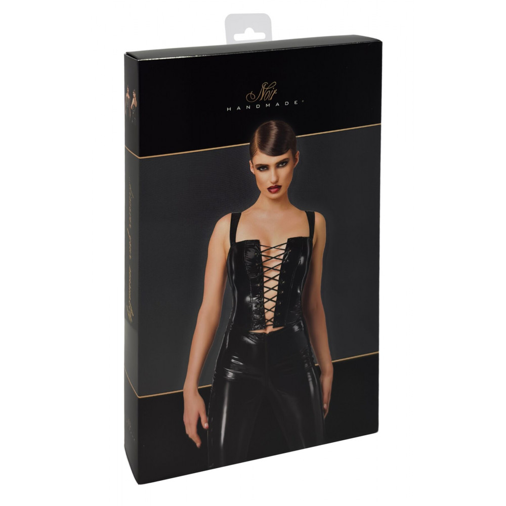  - Корсет Noir Handmade F379 Dominae Frontbind PVC Corset Top S 7