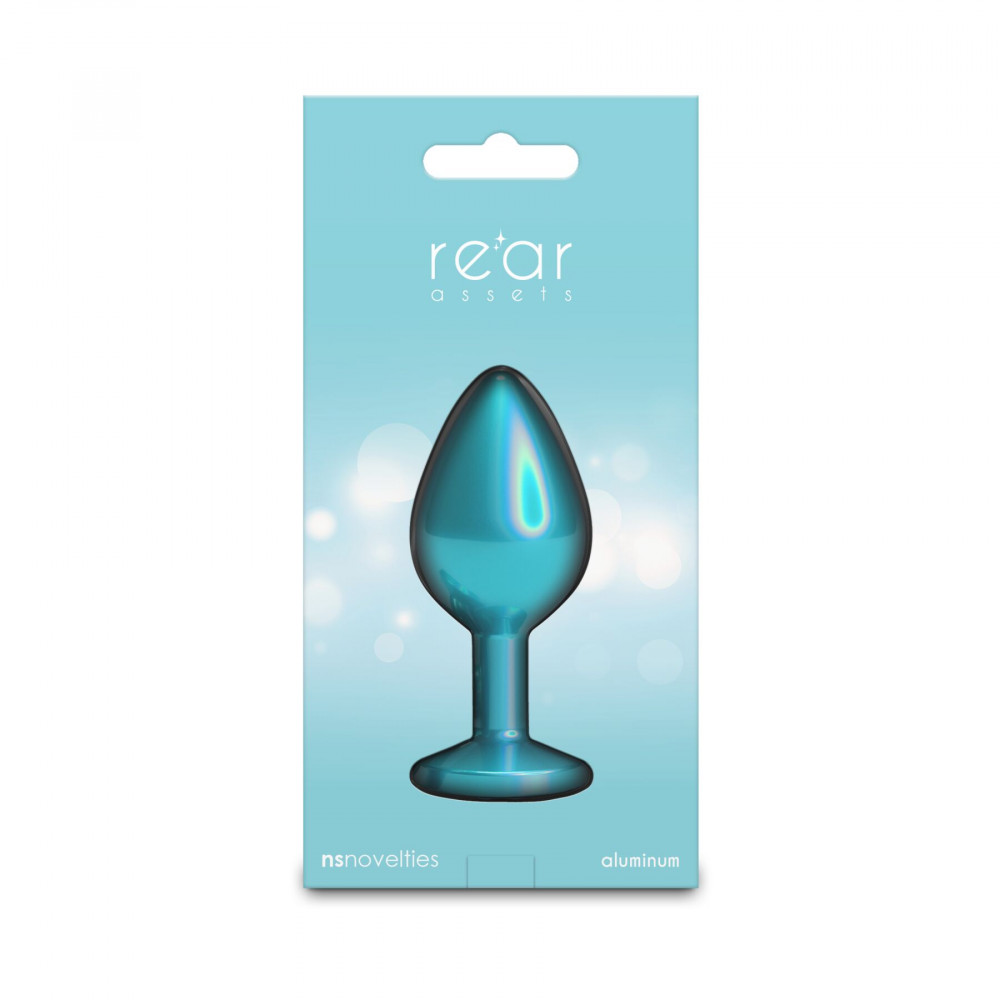 Анальные игрушки без вибрации - Анальная пробка NS Novelties Rear Assets - Iridescent Teal - Medium - Teal 3