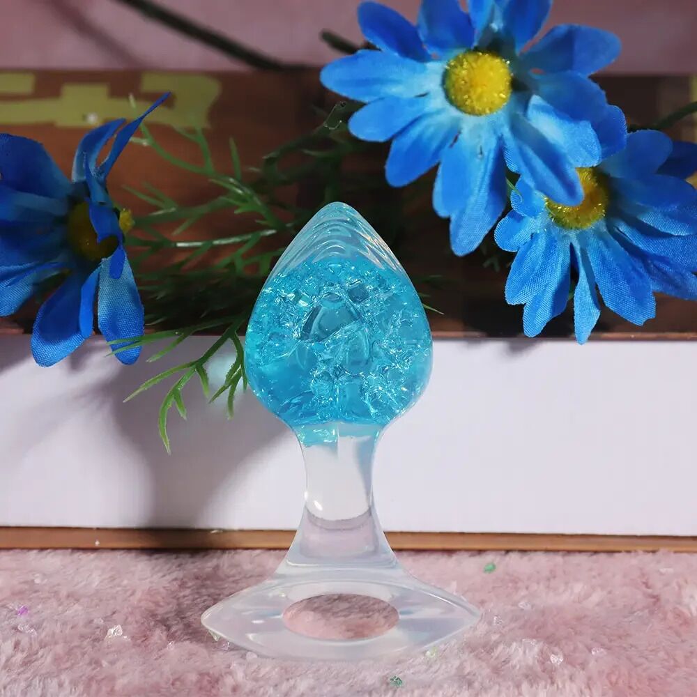 Анальные игрушки без вибрации - Анальная пробка Liebe Seele Heart-shaped Crystal Anal Plug - Blue Medium 4
