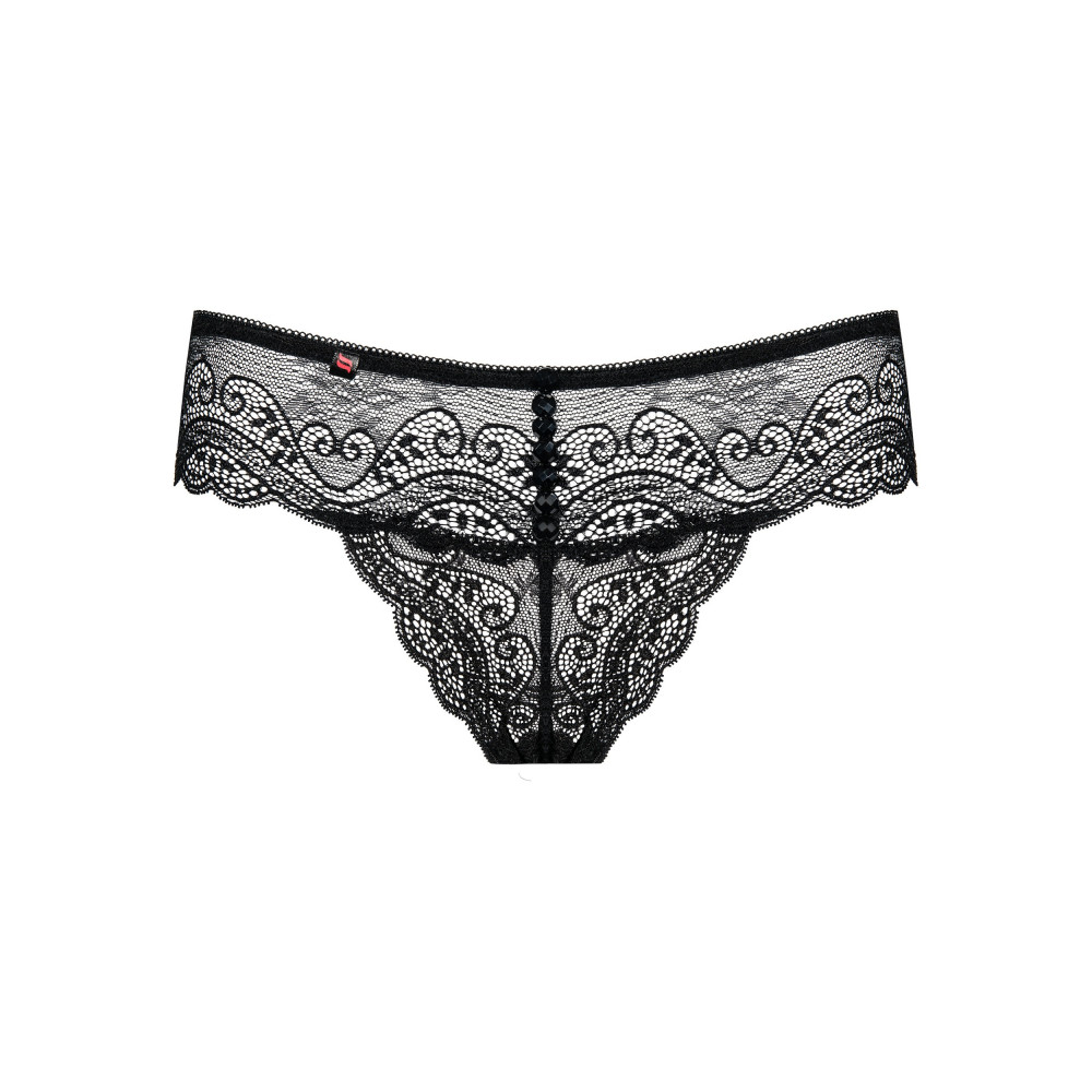 Разное - Трусики- стринги кружевные черные Obsessive Miamor L/XL 3