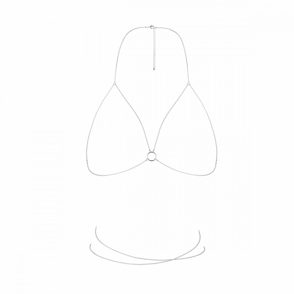 Різне - Ланцюжок портупея Bijoux Indiscrets Magnifique Bra Chain - Silver, прикраса на тіло 2