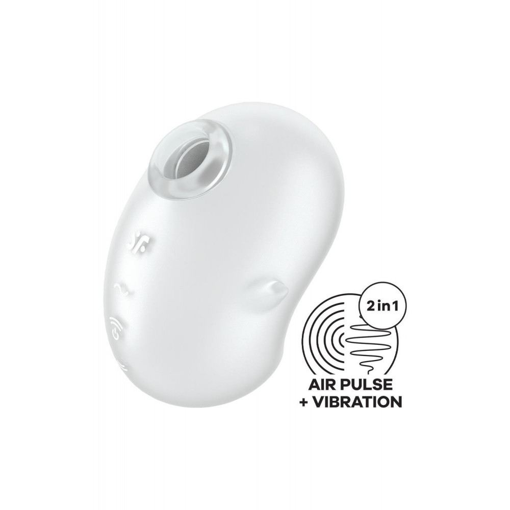 Вакуумный вибратор - Вакуумный стимулятор вибратор Satisfyer Cutie Ghost белый, 9.1 см 4