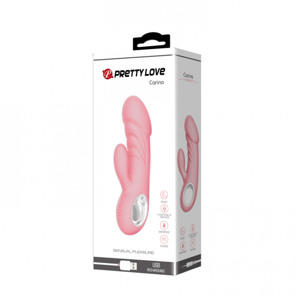 Вибратор-кролик - Вибратор-кролик Pretty Love Ansel розовый, 15.8 х 3.4 см 8