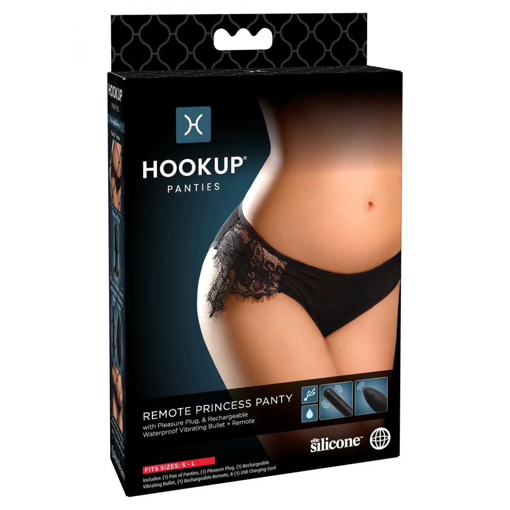 Різне - Вібратор в трусики Pipedream Hookup Panties Remote Princess зі знімною віброкулею, чорний, S-L 5