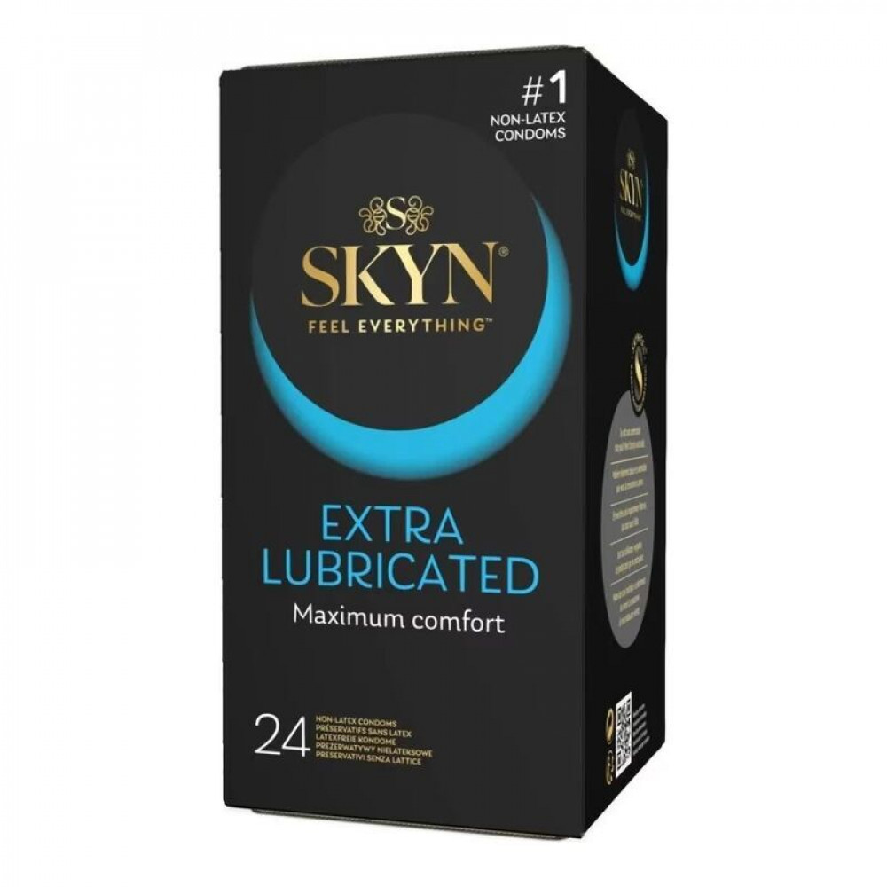 Секс игрушки - Безлатексные премиум-презервативы SKYN Extra Lubricated 24 шт (мятая упаковка!!!)