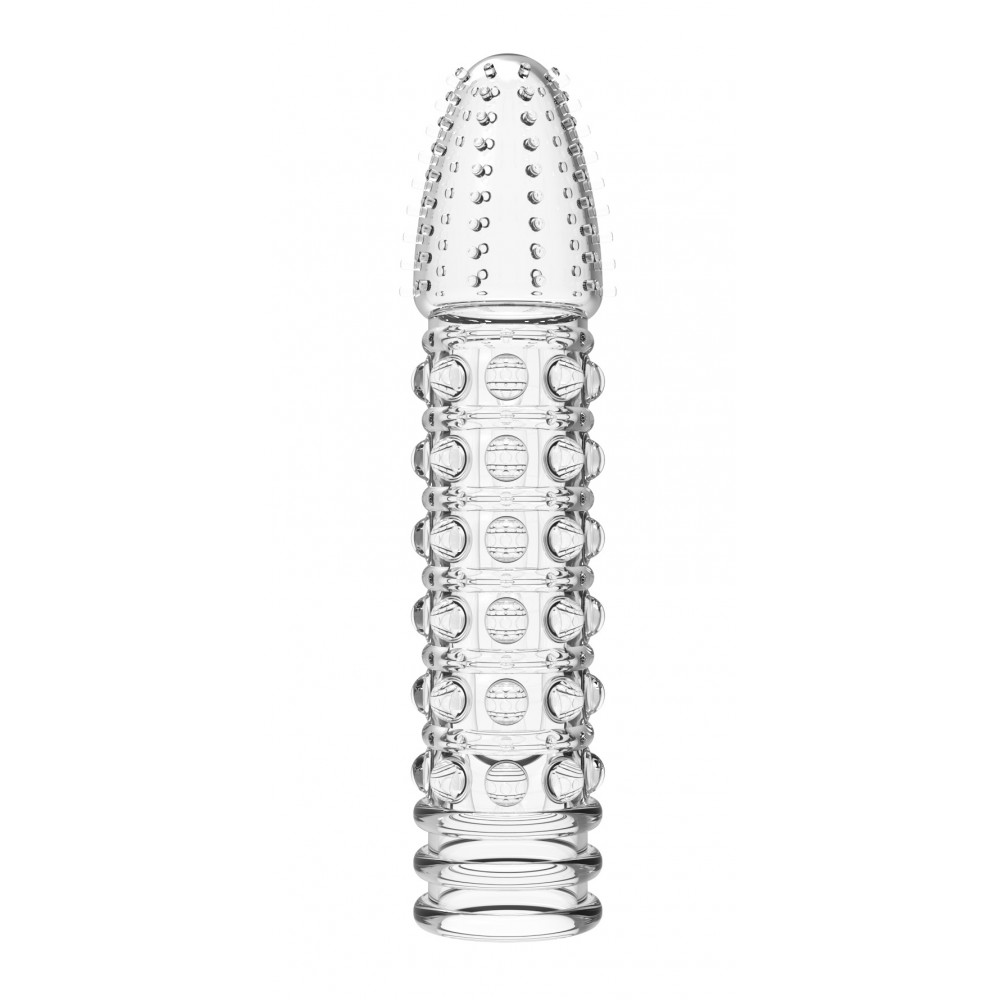 - Стимулююча насадка-презерватив Meleon - Rosefinch Crystal Wolf tooth sleeve, PS-38 1