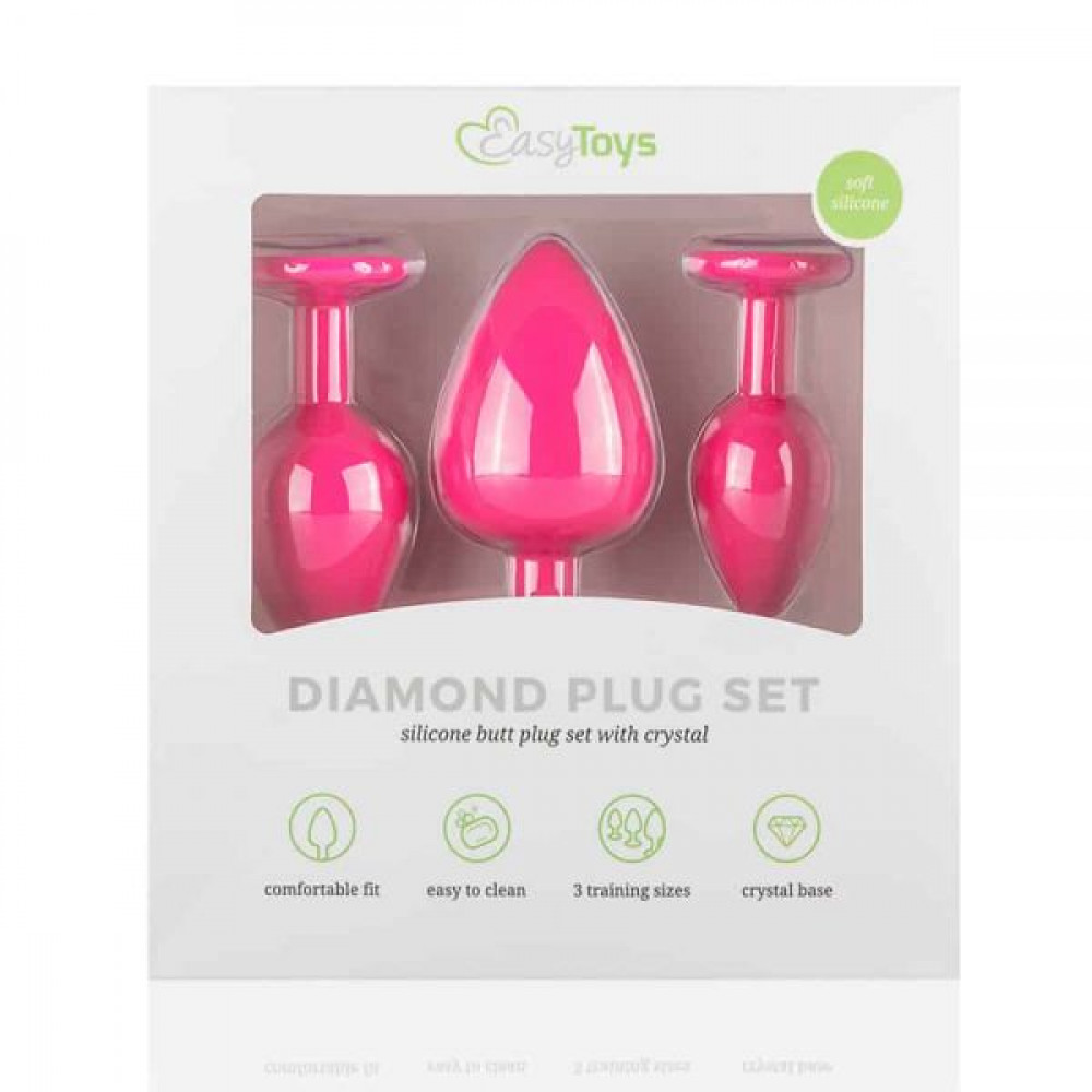 Подарочные наборы - Набор анальных пробок Anal Diamond plug, Pink 4