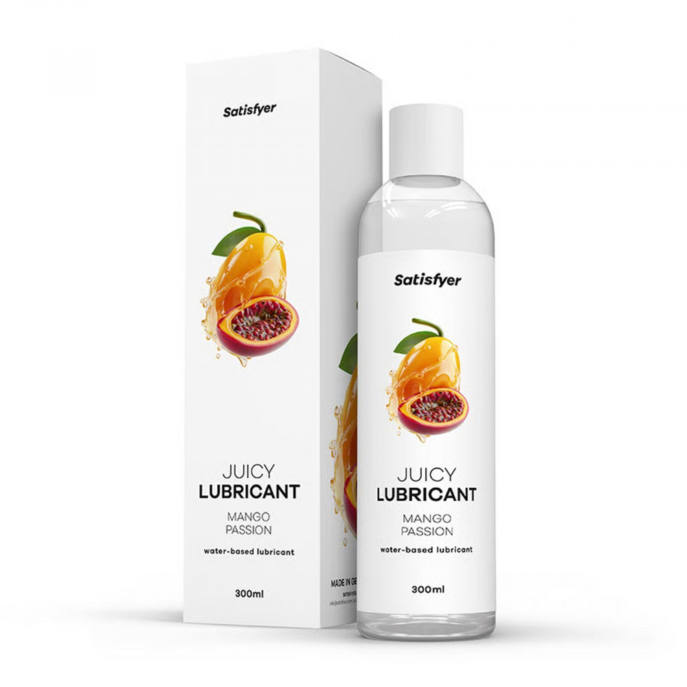 - Лубрикант на водній основі Satisfyer Juicy Lubricant Mango & Passion 300 мл (м'яте паковання!!!)