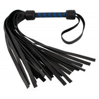 Флогер шкіряний ZADO TOOLS Leather Flogger із плетеною ручкою, чорно-синій