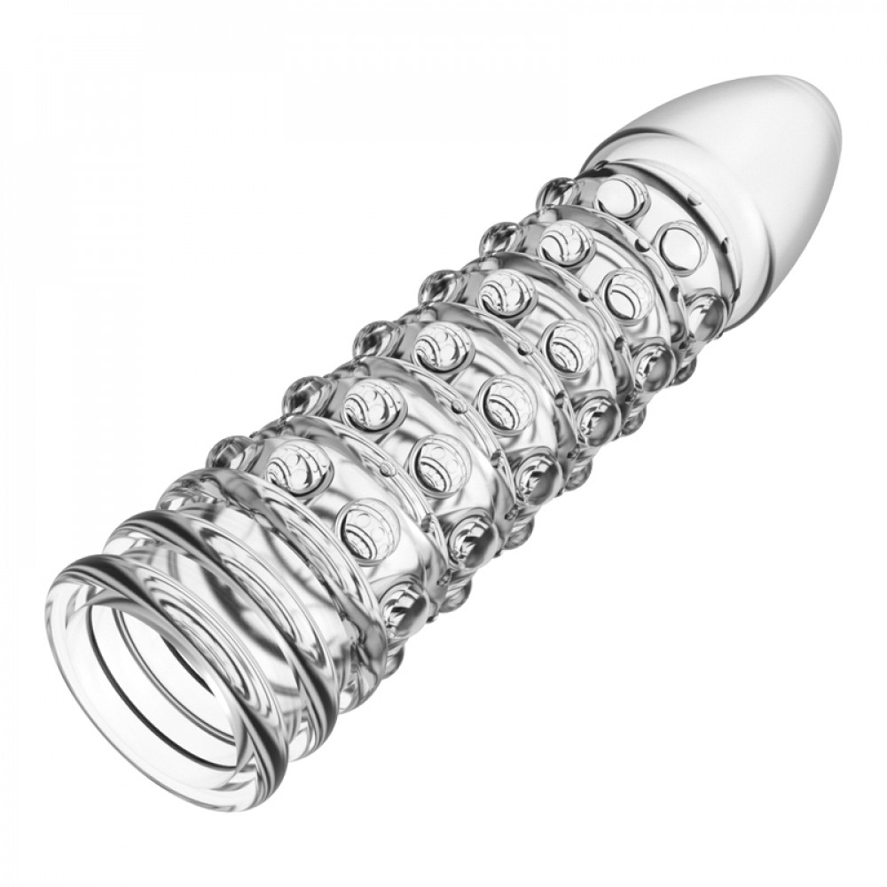 - Стимулююча насадка-презерватив Meleon - Rosefinch Crystal Wolf tooth sleeve, PS-38 2