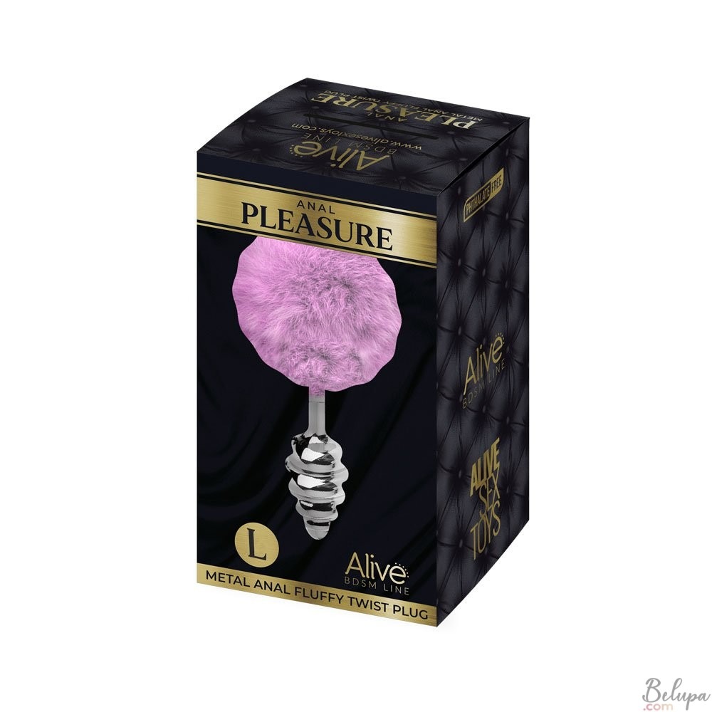 Разное - Анальная пробка Alive Anal Pleasure с светло-фиолетовым хвостиком, L 3