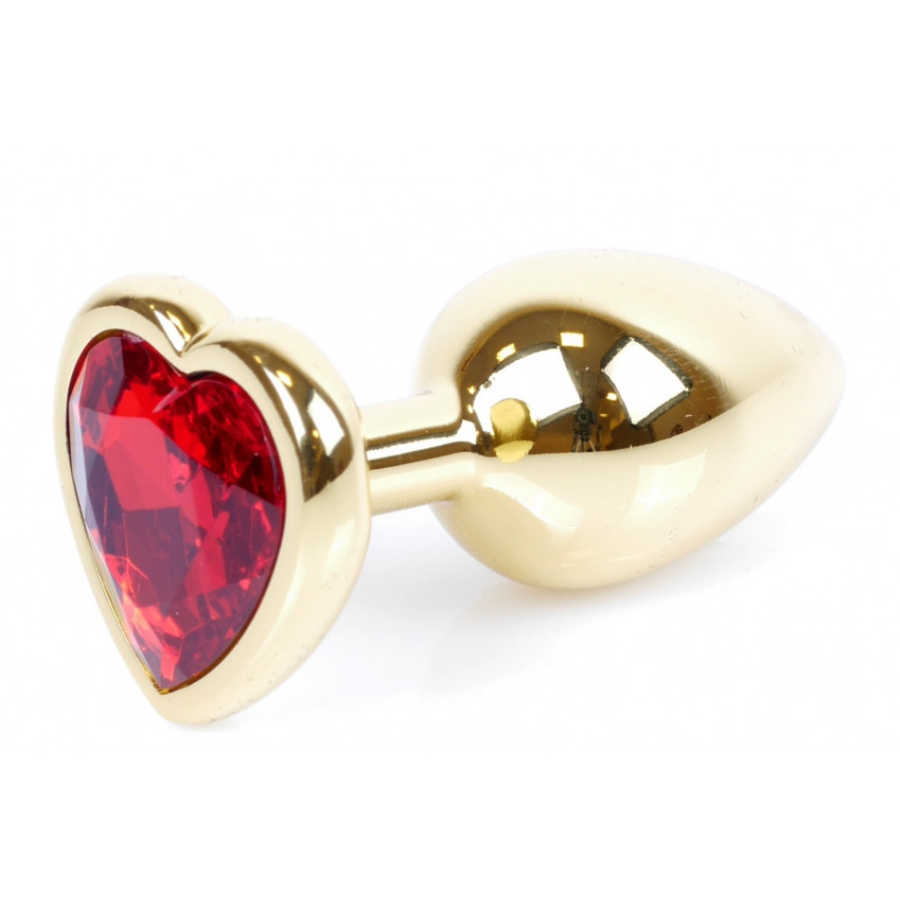 Анальные игрушки - Анальная пробка Boss Series - Jewellery Gold Heart PLUG Red S, BS6400037 3