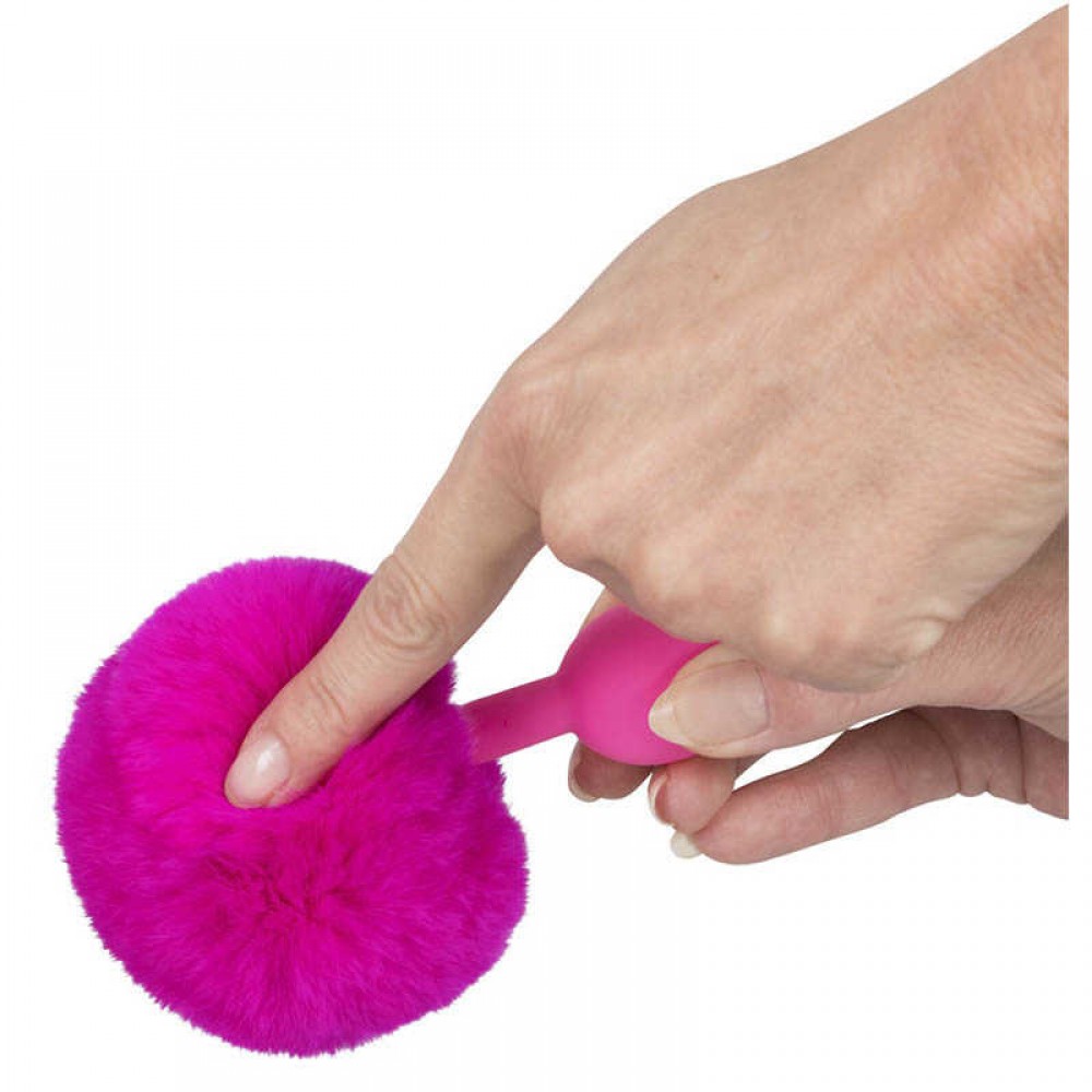 Секс игрушки - Анальная пробка с помпоном Pink Colorful Joy Bunny Tail Plug, силикон 4
