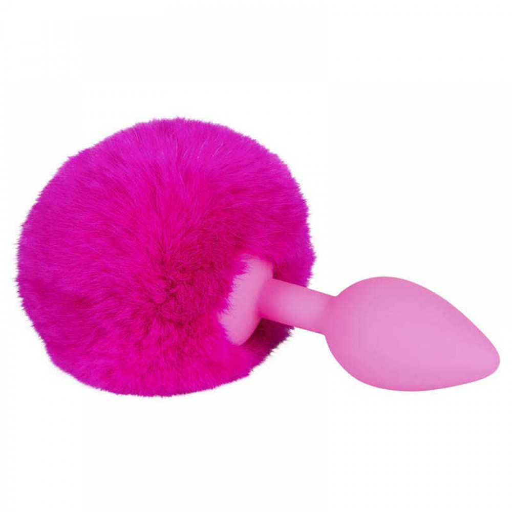 Секс игрушки - Анальная пробка с помпоном Pink Colorful Joy Bunny Tail Plug, силикон 3