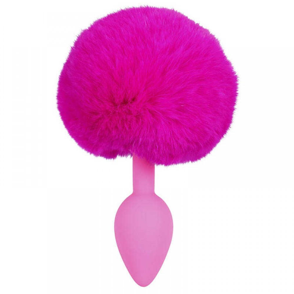 Секс игрушки - Анальная пробка с помпоном Pink Colorful Joy Bunny Tail Plug, силикон
