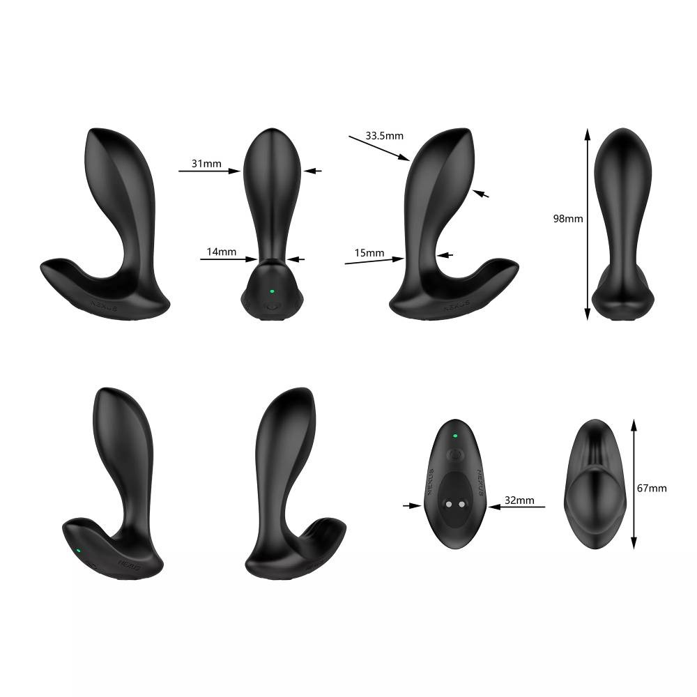 Секс игрушки - Анальная пробка с вибрацией и дистанционным пультом Nexus Duo Plug черная, 9.8 х 3.3 см 3