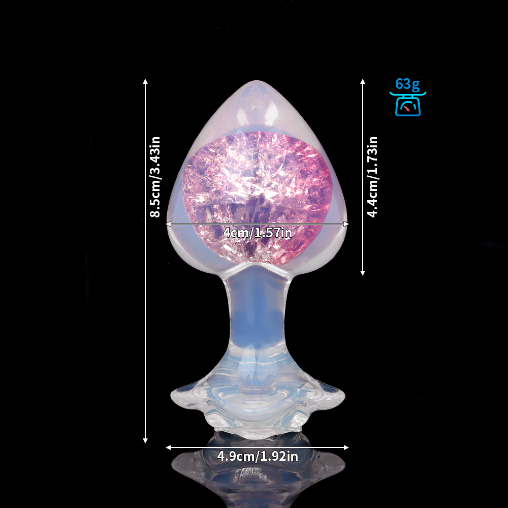 Анальные игрушки без вибрации - Анальная пробка сердечко UNIVIBE, силиконовая с камнем, розовая, 7.8 х 2.8 см 13