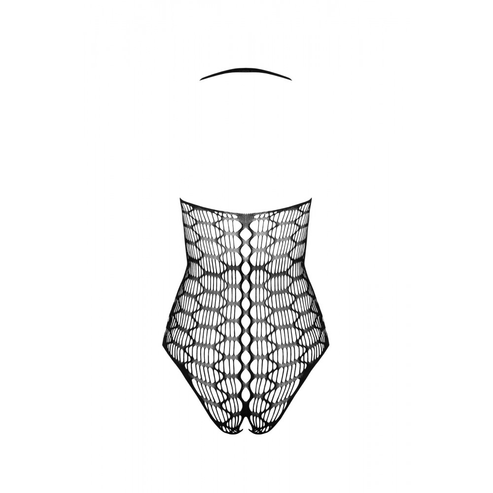 Эротическое белье - Боди BS087 в крупную сетку и с открытой спиной, черный 5
