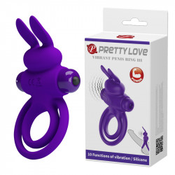 Эрекционное кольцо PRETTY LOVE Penis Ring с двойным кольцом, фиолетовое