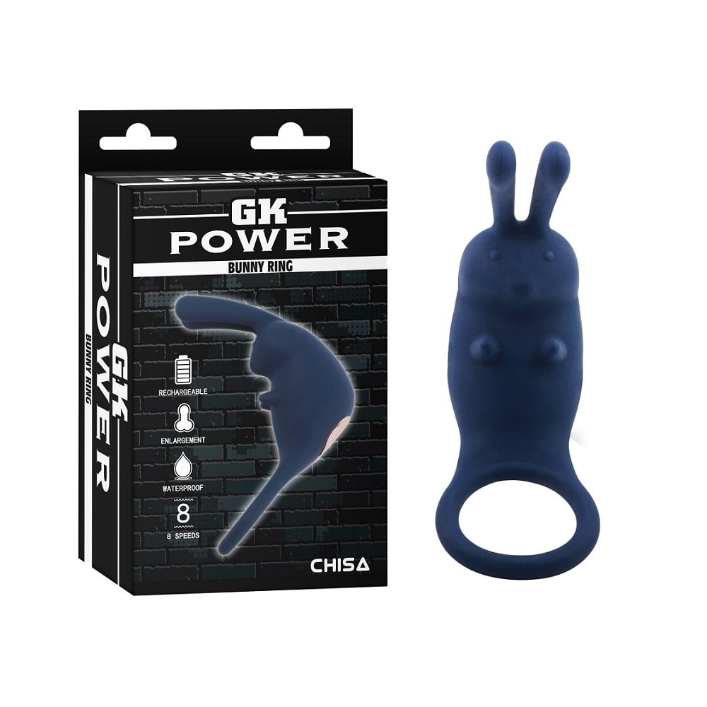 Секс игрушки - Эрекционное кольцо с вибрацией Chisa GK Power Bunny Ring синий