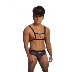 Еротичний костюм поліцейського L/XL Sunspice, чорно-синій, 3 предмети