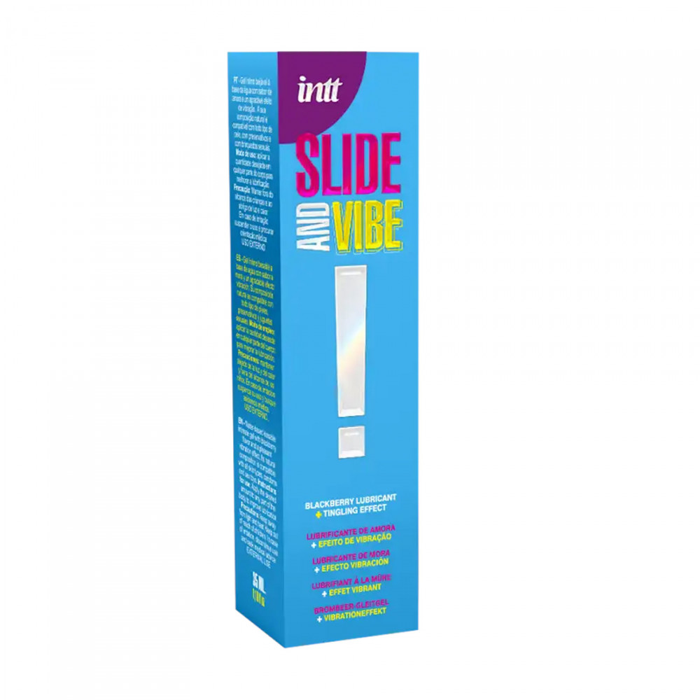 Оральні змазки - Лубрикант съедобный Intt SLIDE AND VIBE! с ароматом ежевики, 35 мл 7