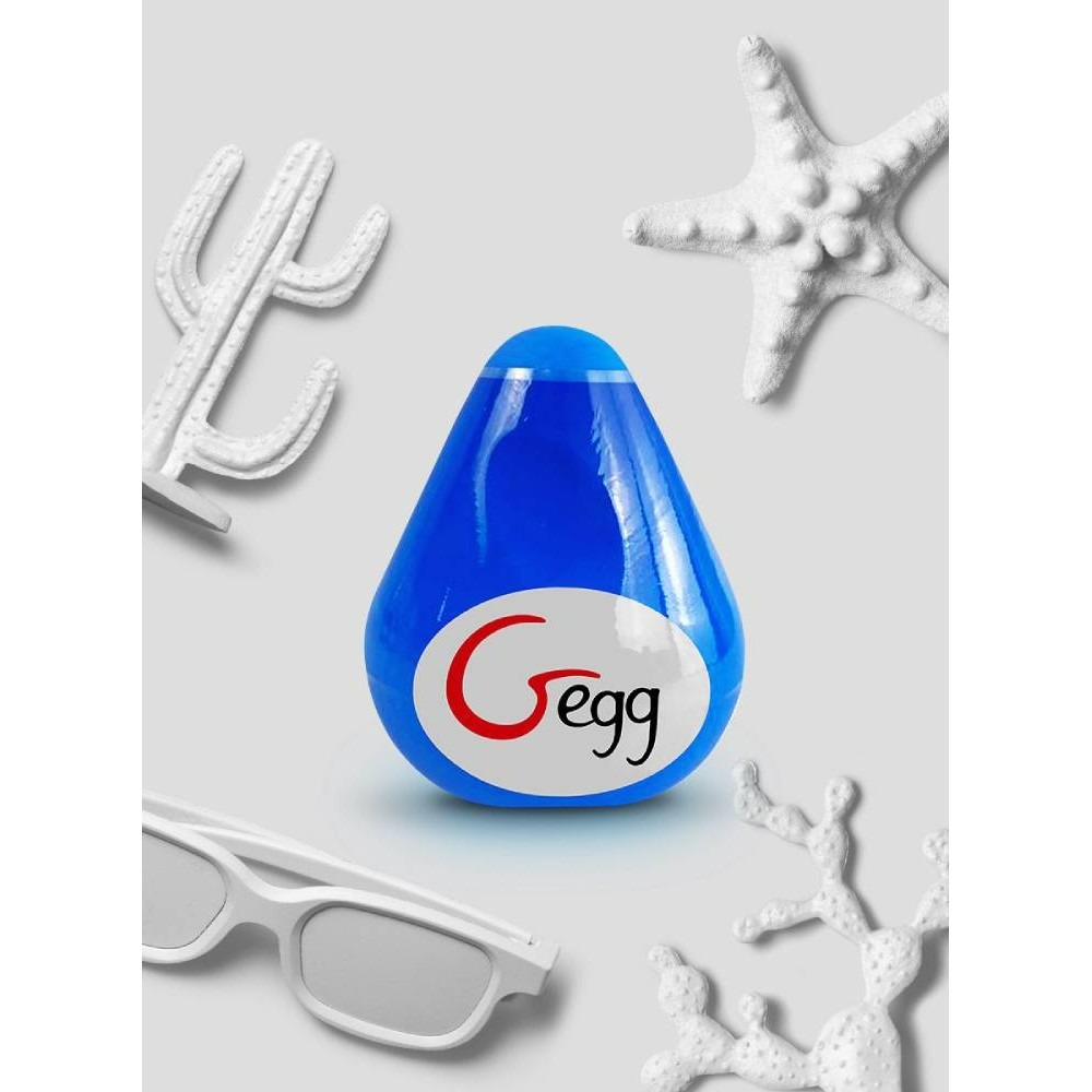 Різне - Мастурбатор багаторазове яйце NEW! Gvibe Gegg, синій (при покупці 3 од., тестер за 1 грн) 4