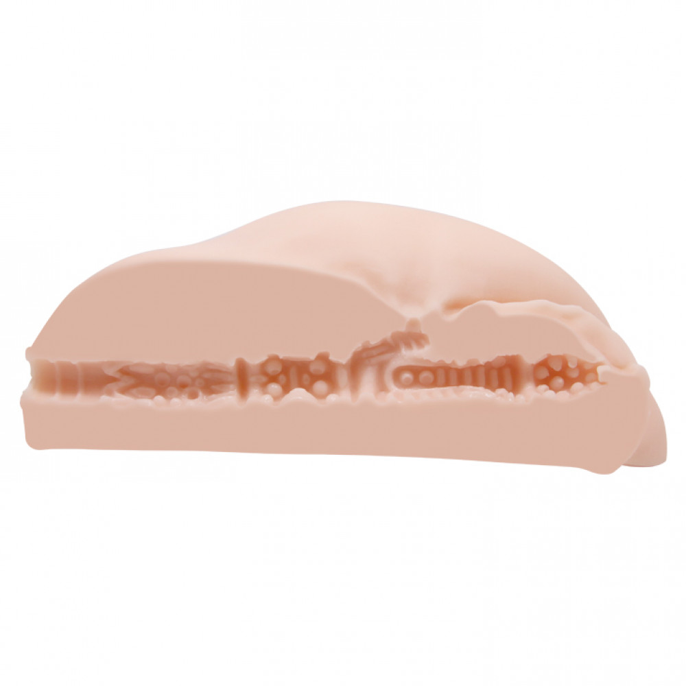 Мастурбаторы с вибрацией - Мастурбатор попка с двумя отверстиями с вибрацией, бежевый, 25 × 22 см 6