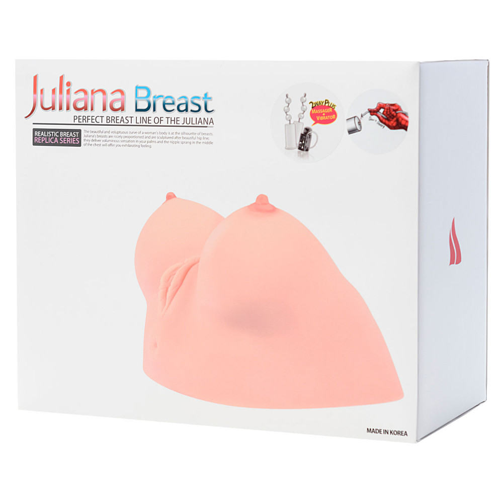 Мастурбаторы с вибрацией - Мастурбатор в форме груди Kokos Juliana Breast с вибрацией 2