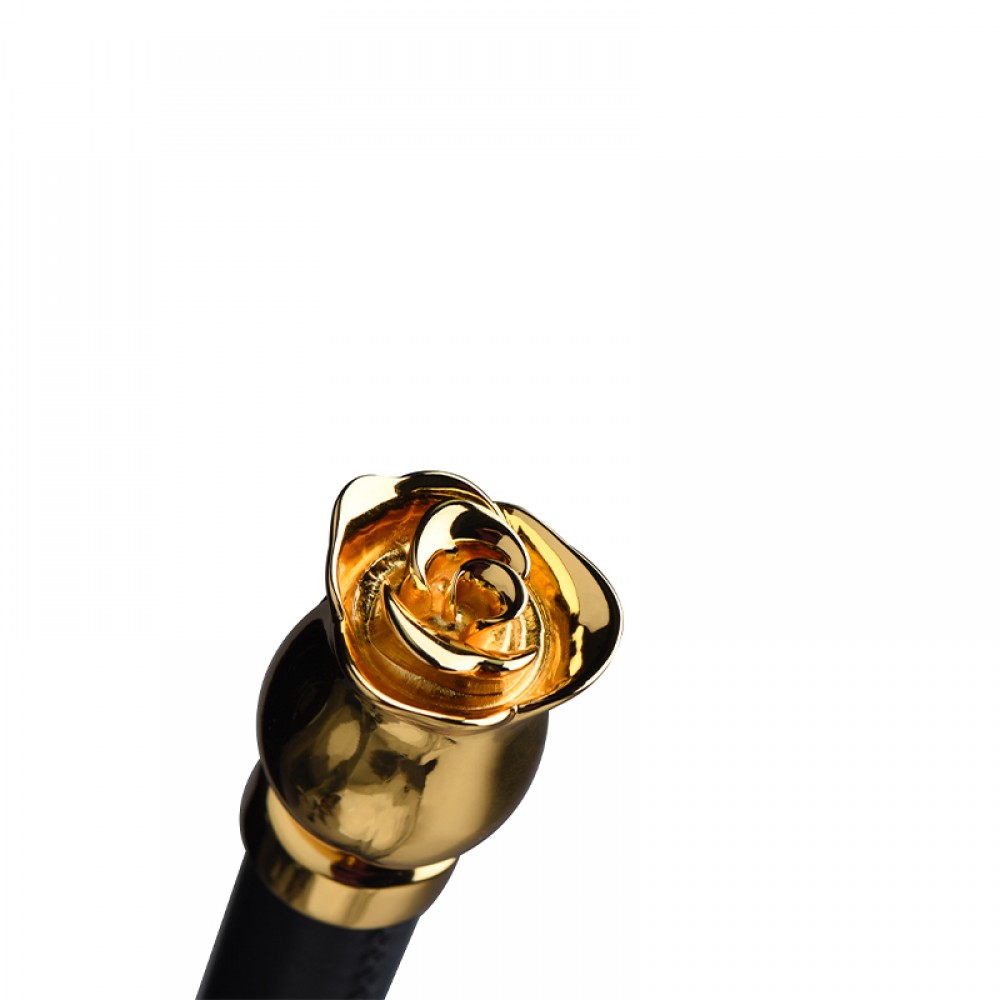Плети, стеки, флоггеры, тиклеры - Мягкий кожанный хлыст с бутоном розы на рукоятке Soft Whip UPKO 5