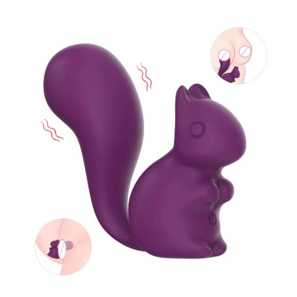 Вибропули и мини-вибраторы - Мини-вибратор клиторальный Every Night Toys Debbie в форме белочки фиолетовый, 10 режимов вибрации