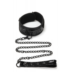 Набор ошейник и поводок WHIPSMART DIAMOND COLLAR AND LEASH BLACK