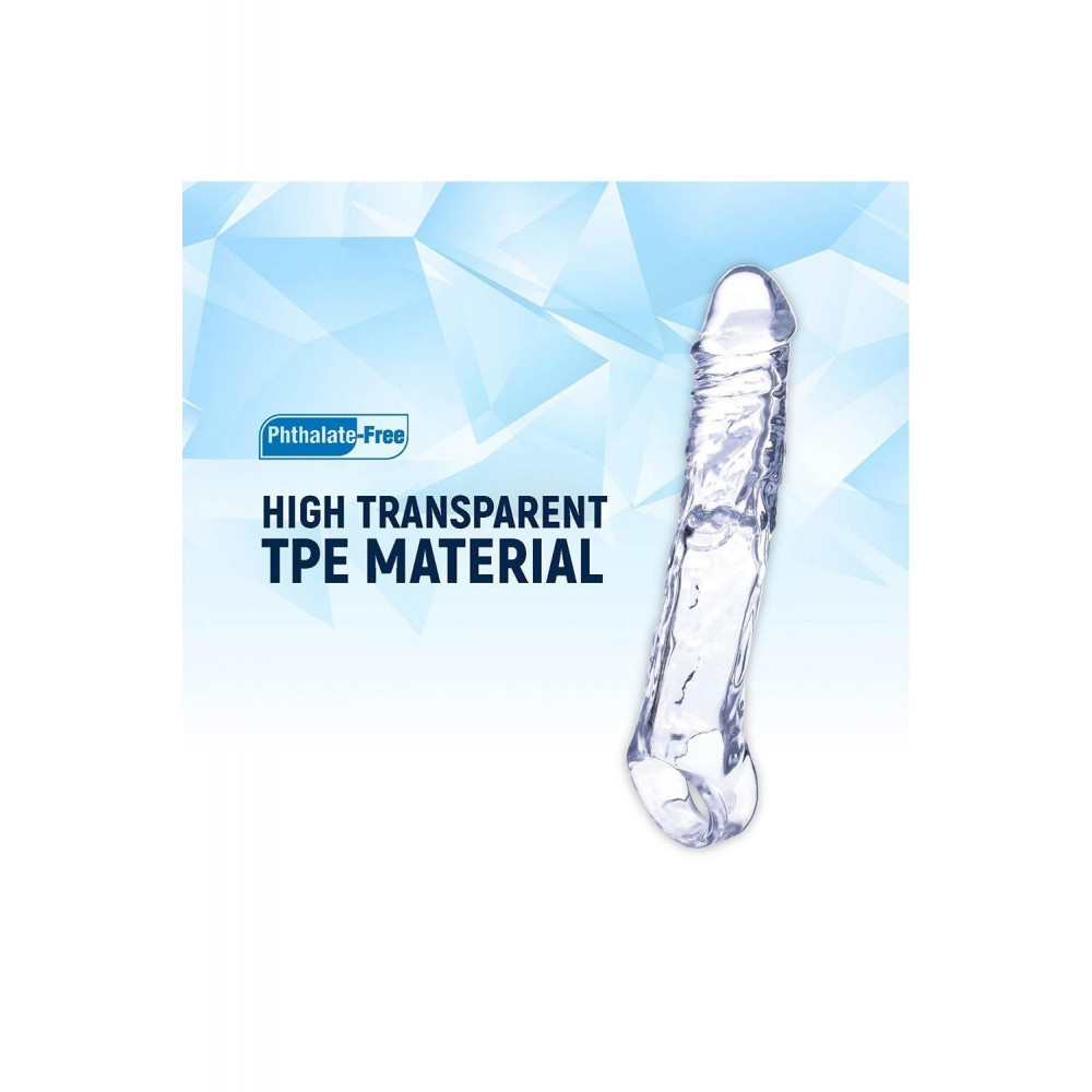 Эрекционные кольца без вибрации - Насадка на пенис NMC прозрачная, 22.3 см 2