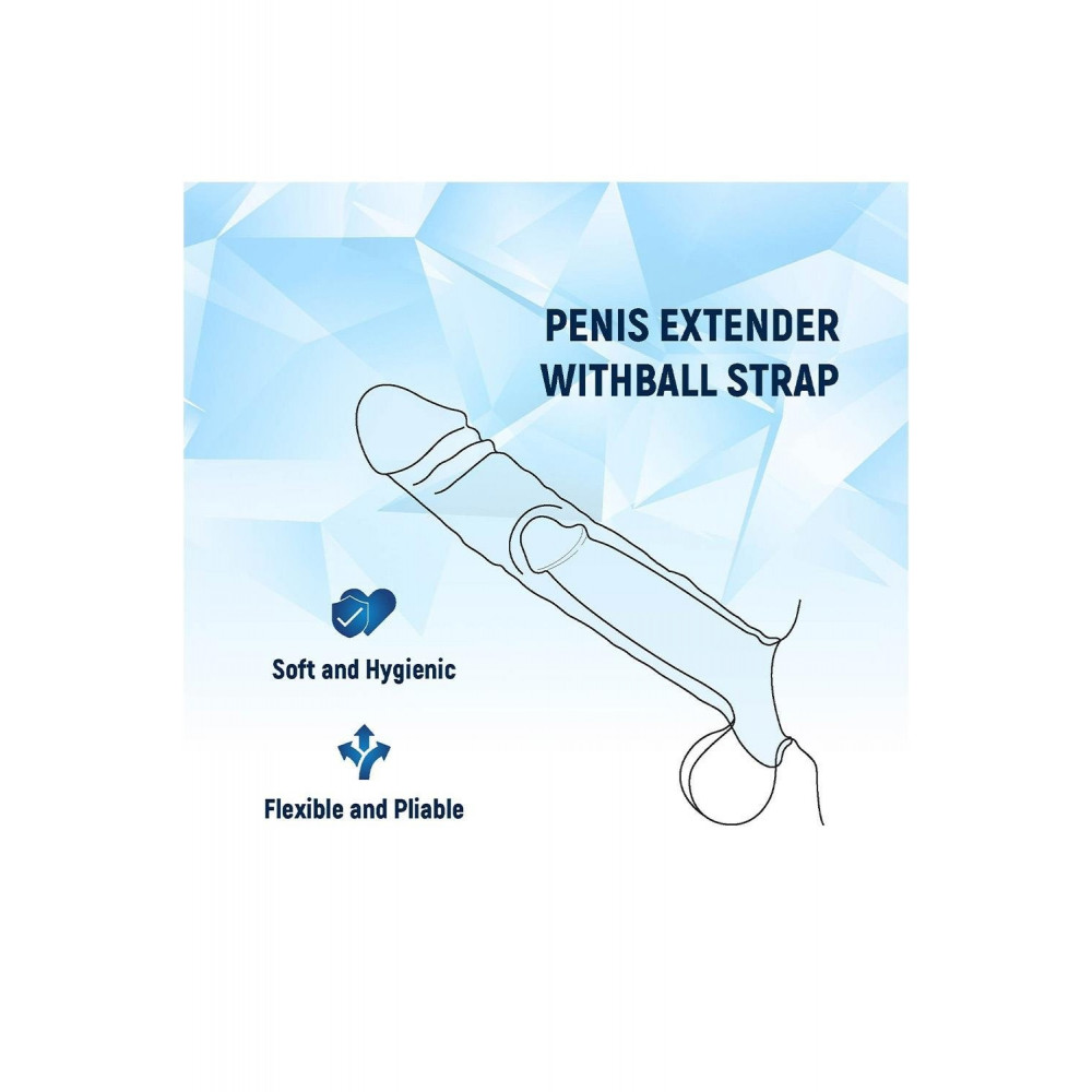 Эрекционные кольца без вибрации - Насадка на пенис NMC прозрачная, 22.3 см 1