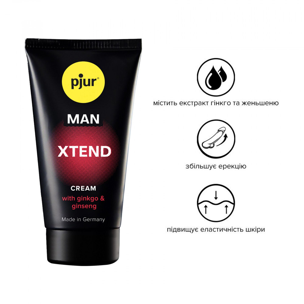 Пролонгаторы и смазки - Крем-стимулятор для пениса pjur MAN Xtend Cream 50 мл, с экстрактами гинкго и женьшеня 1