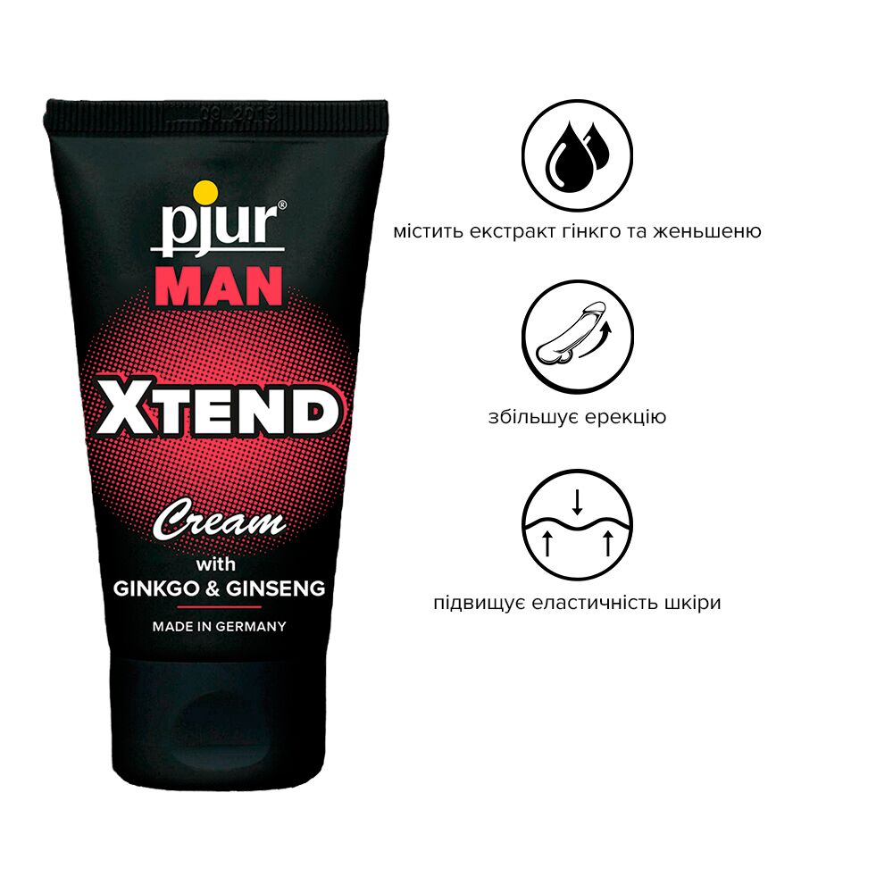 Мужские возбудители - Крем для пениса стимулирующий pjur MAN Xtend Cream 50 ml, с экстрактом гинкго и женьшеня 2