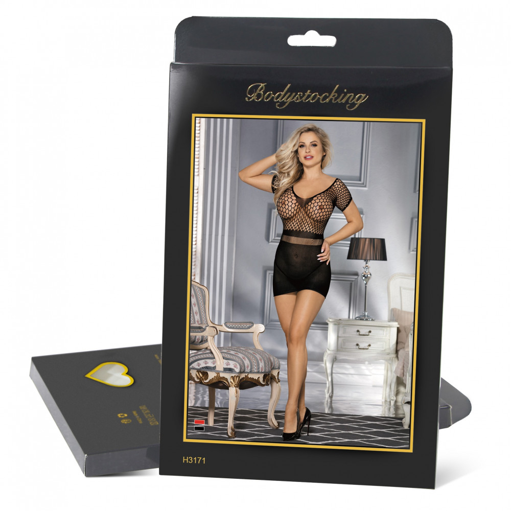 Різне - Сукня-міні Star Night з ажурною сіткою, пов'язана гачком, чорна XS-M 3