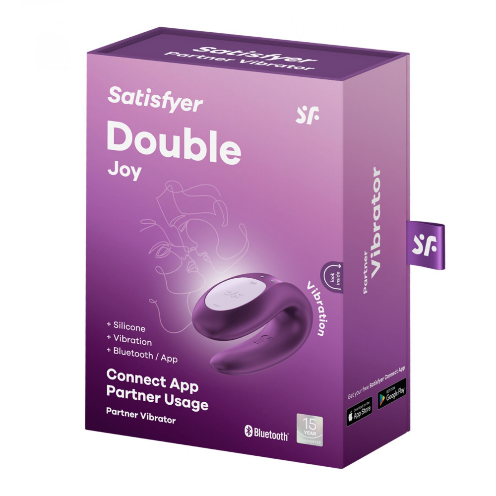 Игрушки для пар - Смарт-вибратор для пар Satisfyer Double Joy Violet с широким клиторальным стимулятором 6