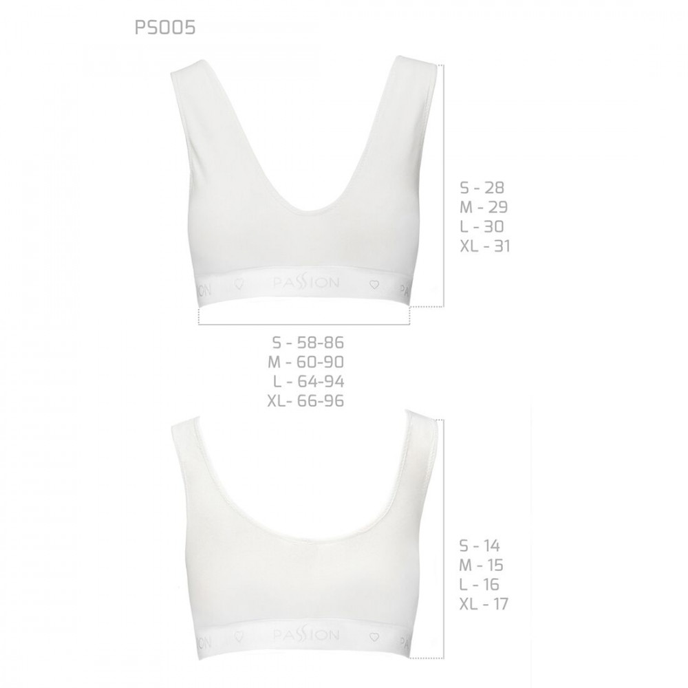 Эротические комплекты - Спортивный топ из эластичного хлопка Passion PS005 TOP white, size L 2