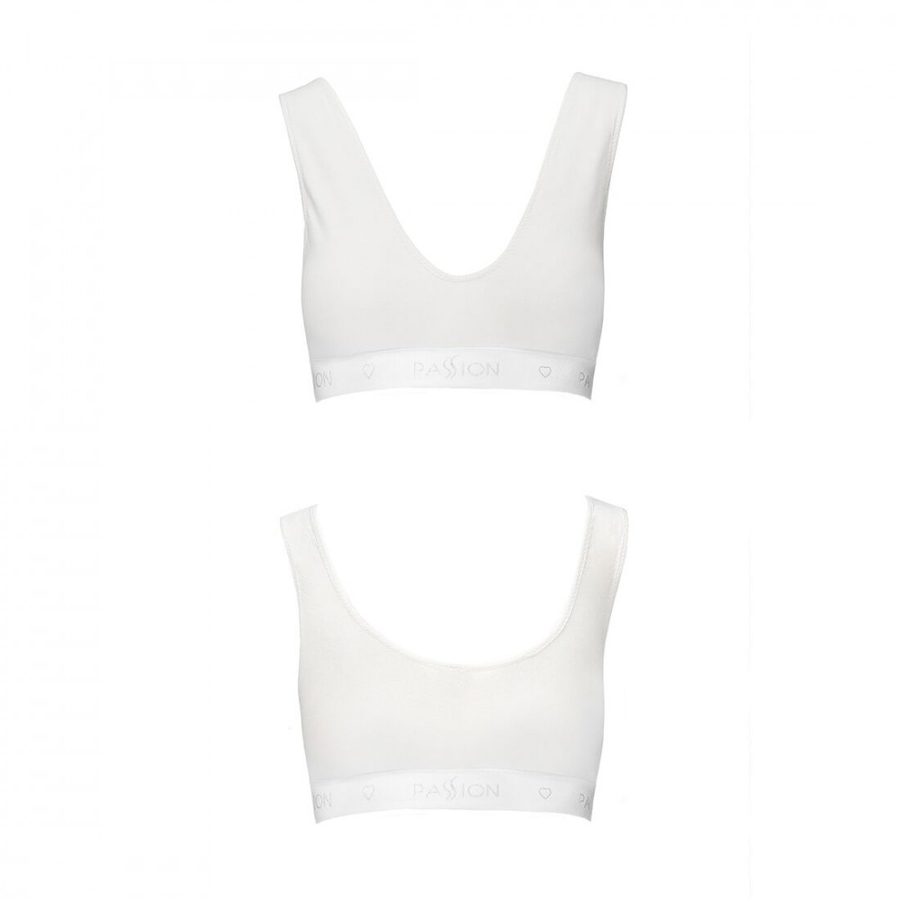 Эротические комплекты - Спортивный топ из эластичного хлопка Passion PS005 TOP white, size L 3