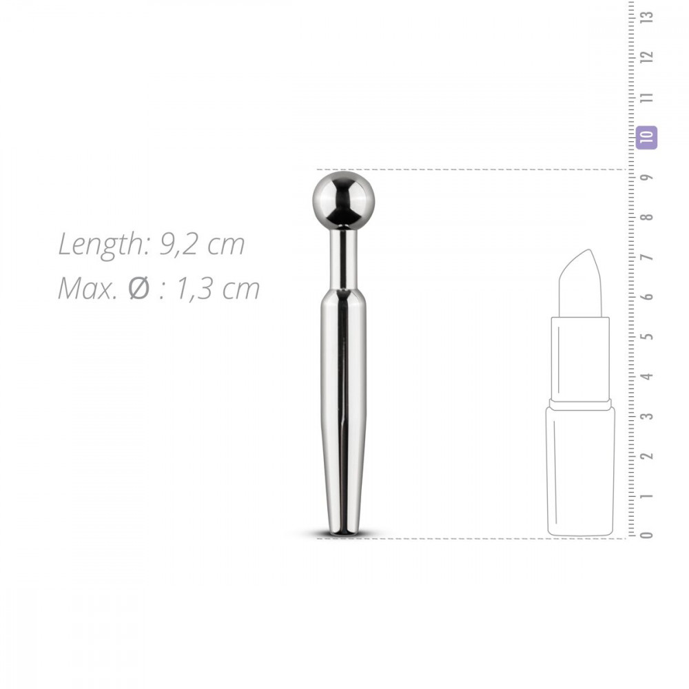 БДСМ аксессуары - Полый уретральный стимулятор Sinner Gear Unbendable - Hollow Penis Plug, длина 7,5см, диаметр 12мм 3