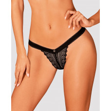 Кружевные трусики с заниженной талией Obsessive Estiqua panties XS/S, black