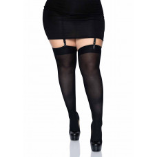 Плотные непрозрачные чулки Leg Avenue Nylon Thigh Highs Black, plus size