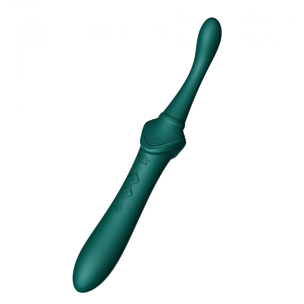 Клиторальный вибратор - Мультифункциональный вибратор Zalo — Bess 2 Turquoise Green, 4 насадки, подогрев 5
