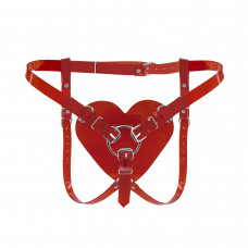 Трусики Сердце для страпона Feral Feelings - Hearts Strap-on Belt Red