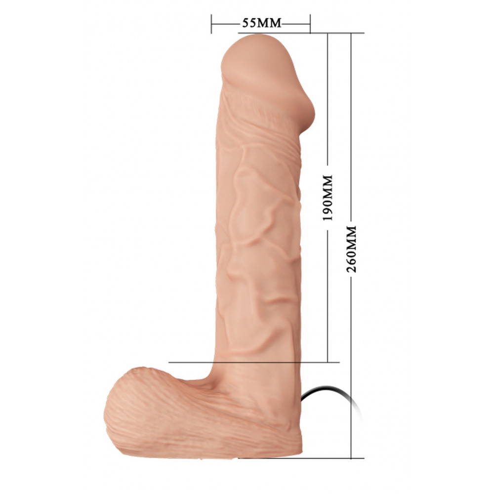 Страпон - Страпон с большим фаллоимитатором ( длина 26 см, диаметр 5,5 см ) и вибрацией Ultra Passionate Harness - Strap On RealDeal 10.2