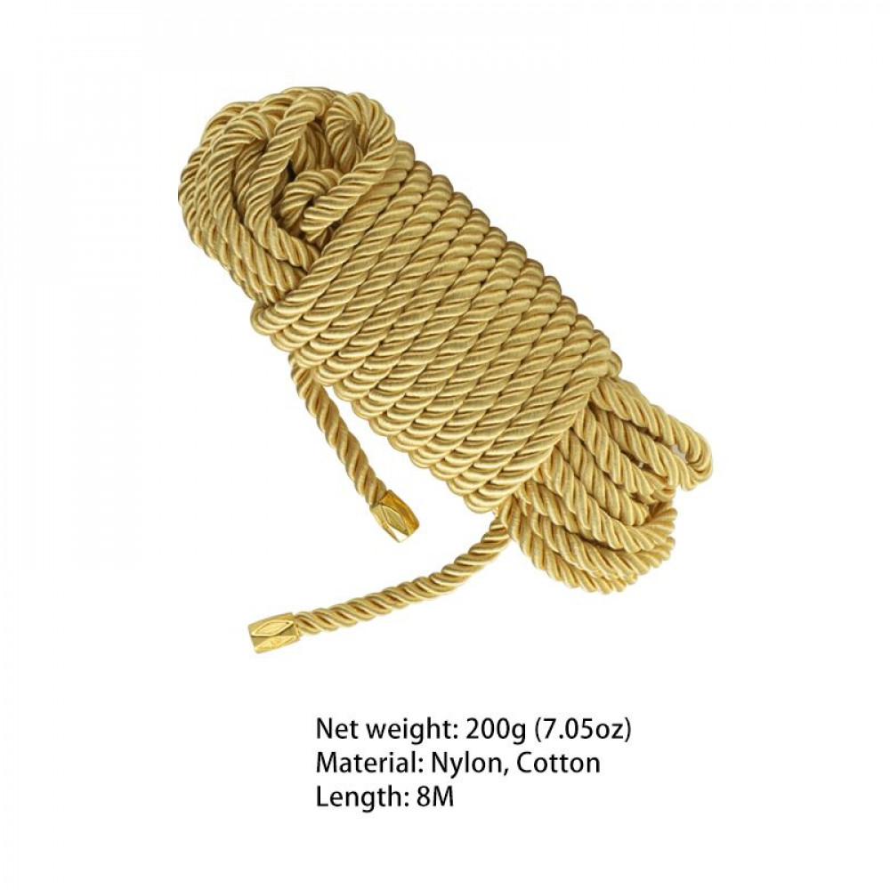 Наручники, веревки, бондажы, поножи - Веревка для шибари LOCKINK SEVANDA Shibari Pratice Rope Golden, 8 метров 2