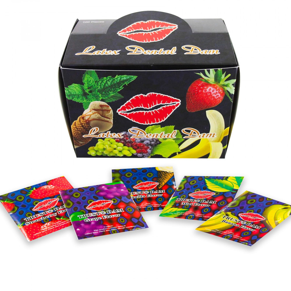 Презервативы - Набор латексных салфеток Latex Dental Dams Assorted 100 шт